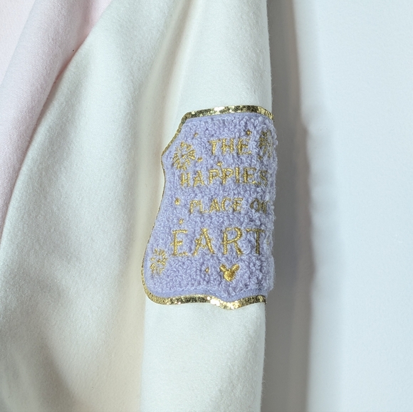 NWT Disney x Stoney Clover Lane Varsity Snap Button Jacket Baby Pink Cream XL - Picture 6 of 11